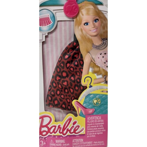 Brand New Sealed Mattel Barbie Doll Fashion Dress Skirt Red Black Leopard Print - Picture 2 of 6